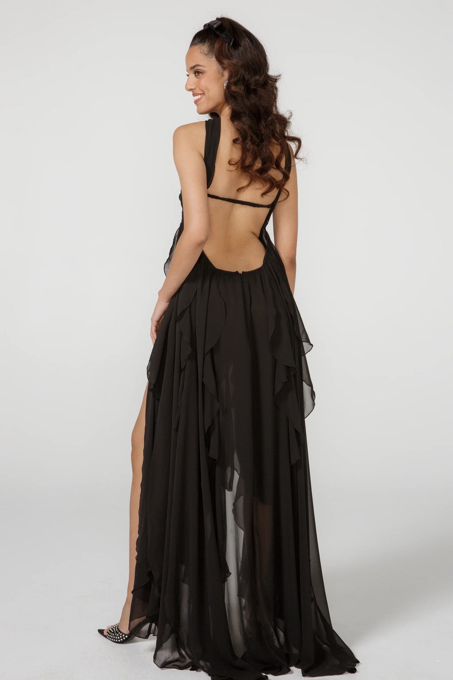 Strapless Ruffle Gown | Elegant Drape | Formal Flow