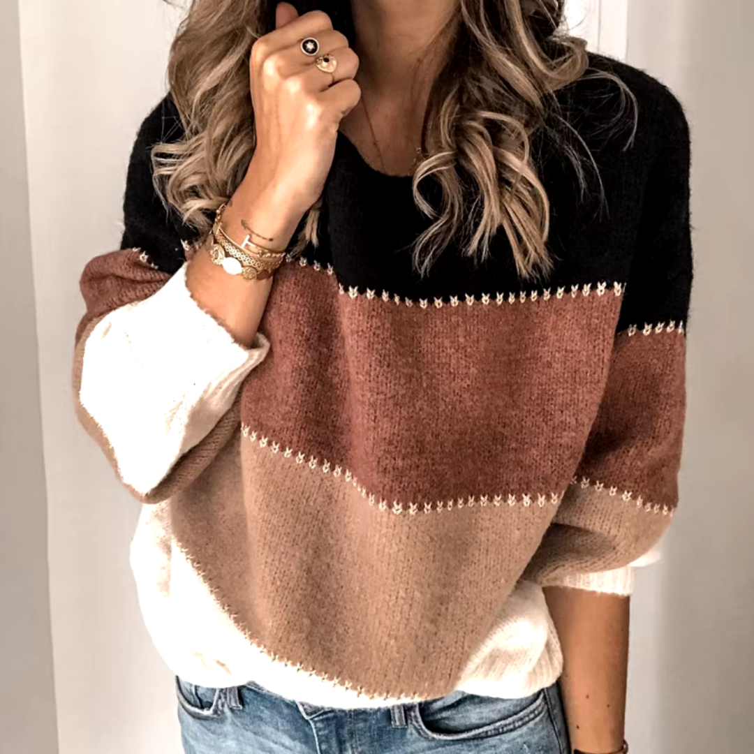 Block Stripe Sweater | Relaxed Fit | Soft Knit Comfort