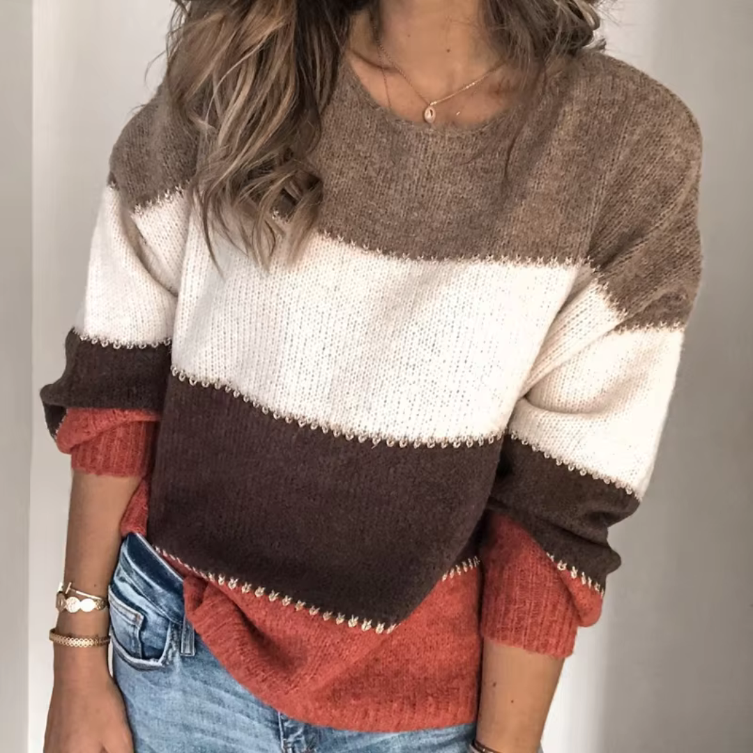 Block Stripe Sweater | Relaxed Fit | Soft Knit Comfort