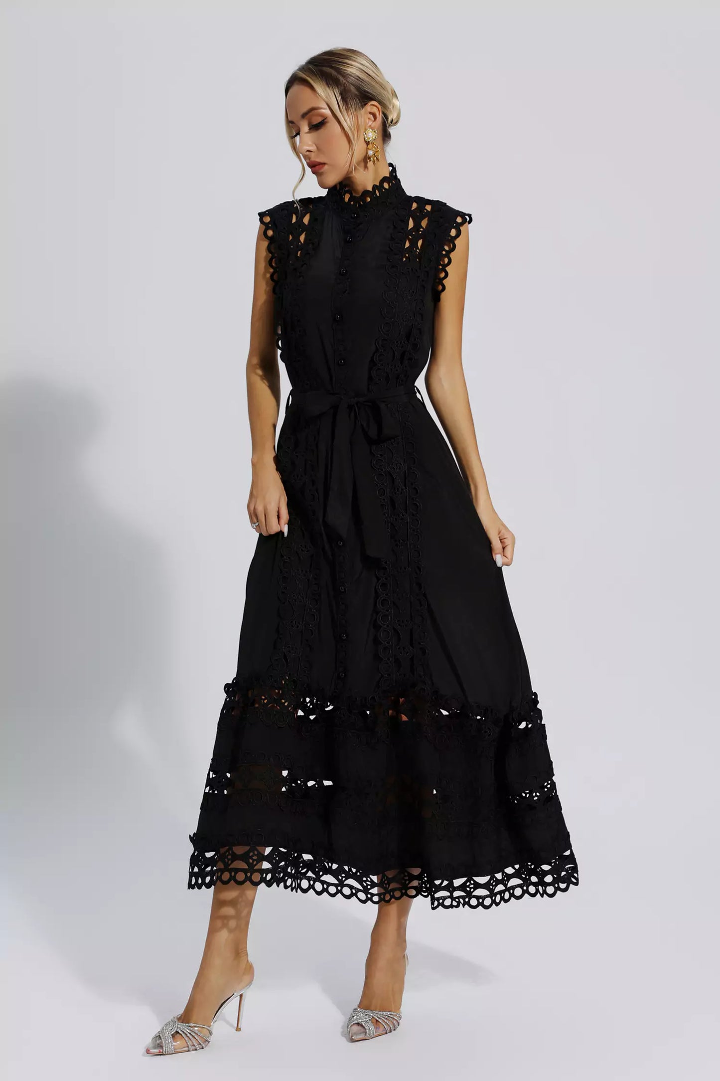 Eyelet Midi Dress | Cotton | Elegant & Feminine