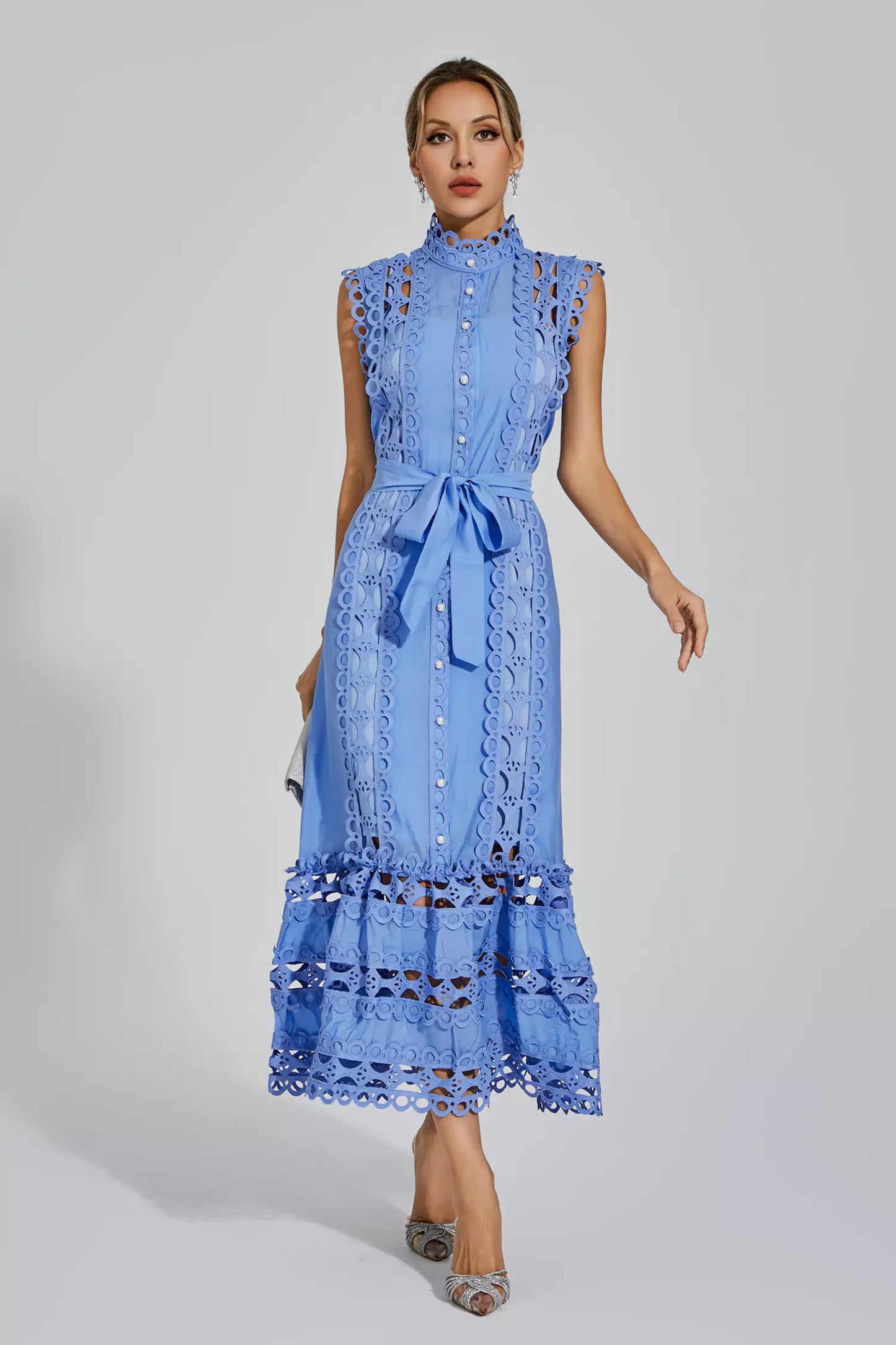 Eyelet Midi Dress | Cotton | Elegant & Feminine