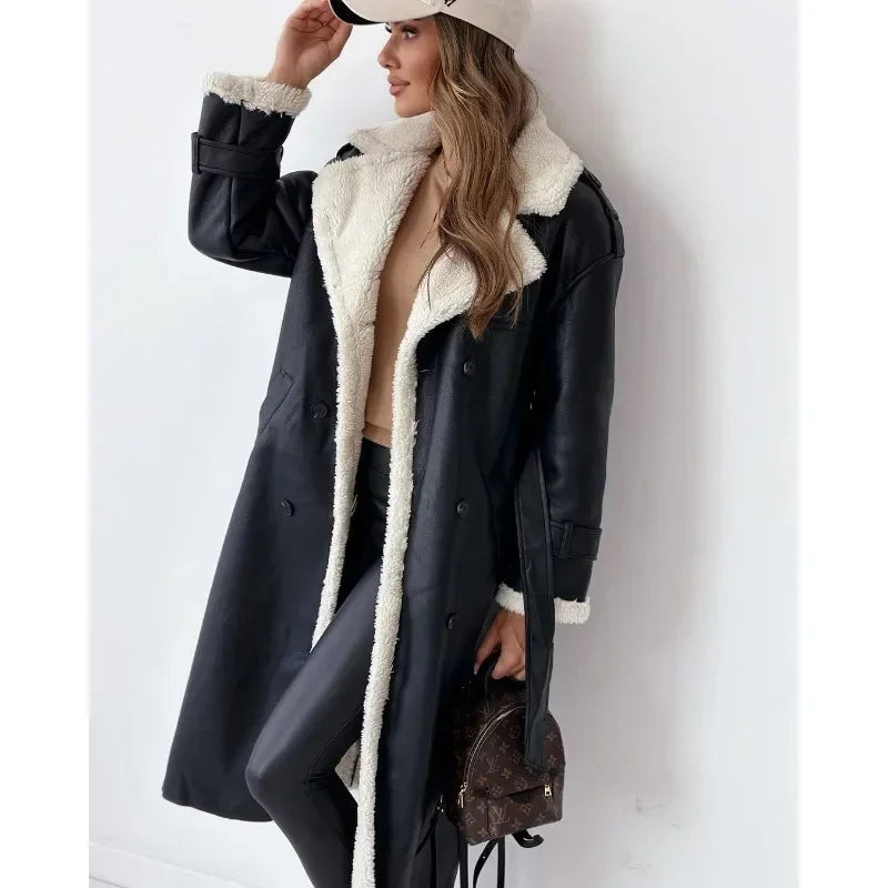 Bianca | Leather Shearling Coat