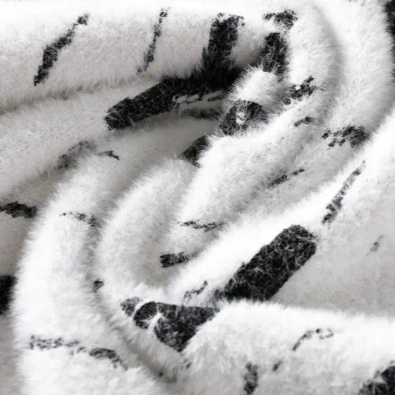 Abstract Knit Sweater | High Neck | Soft & Artistic