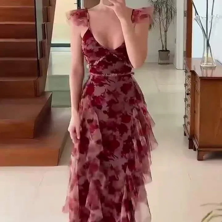 Tiered Chiffon Gown | Ruffle Layers | Elegant Silhouette