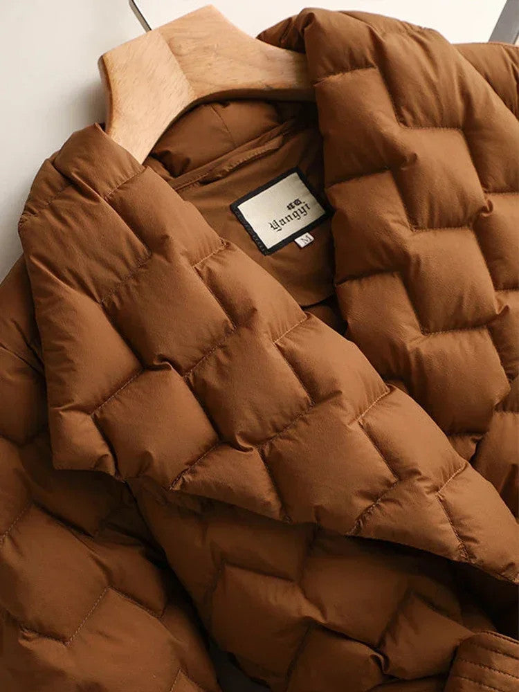 Belted Quilted Puffer Jacket | Flattering & Warm | Comfort