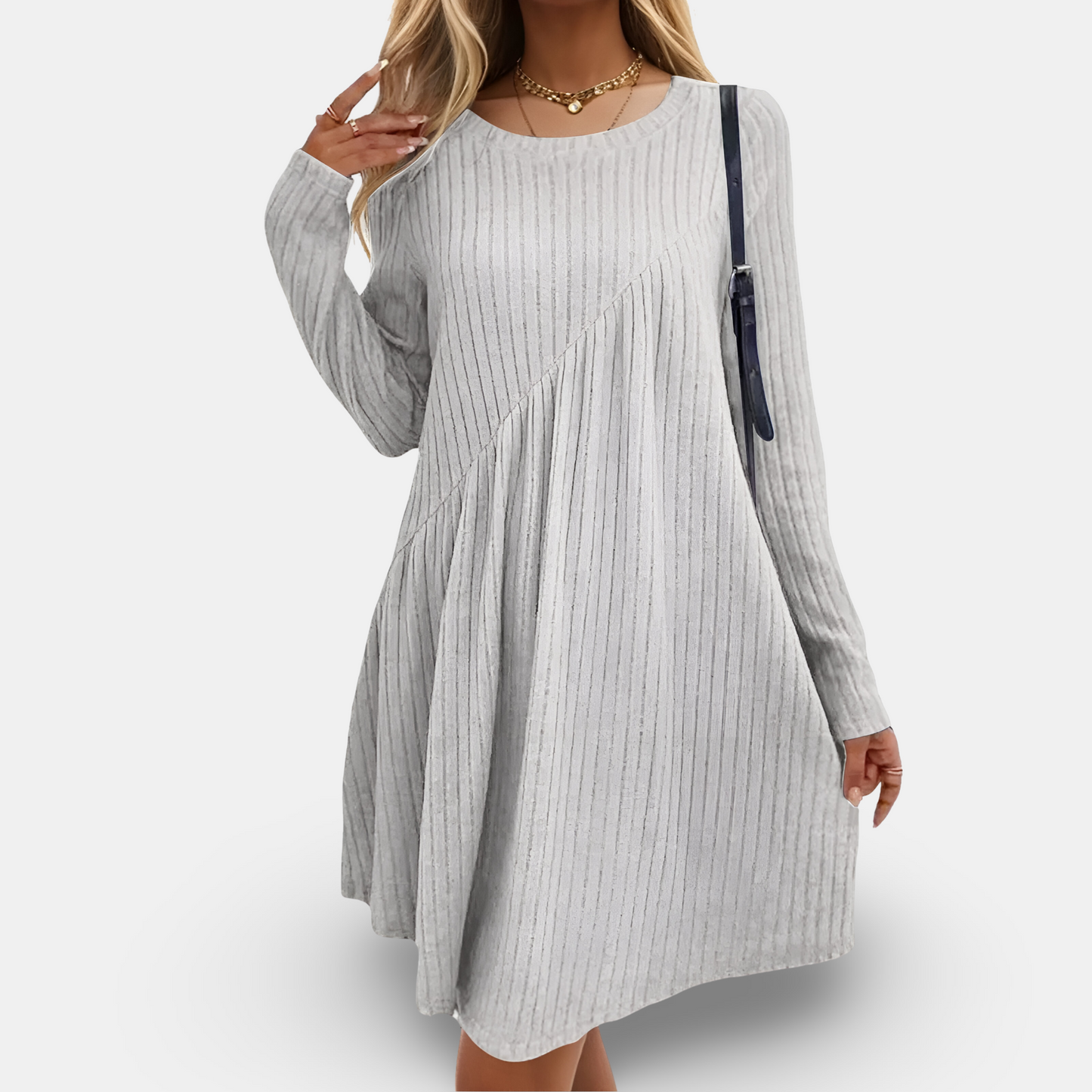 Ribbed Swing Dress | Long Sleeve | Casual Comfort