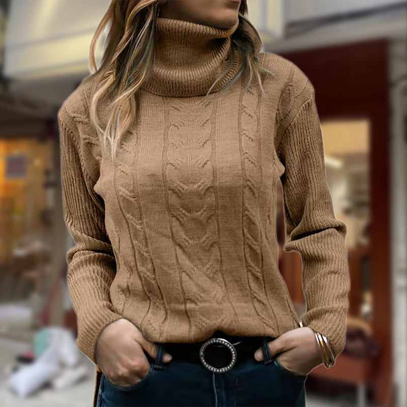 Cable Knit Turtleneck Sweater | Classic Texture | Warm & Soft