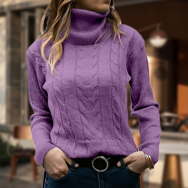 Cable Knit Turtleneck Sweater | Classic Texture | Warm & Soft