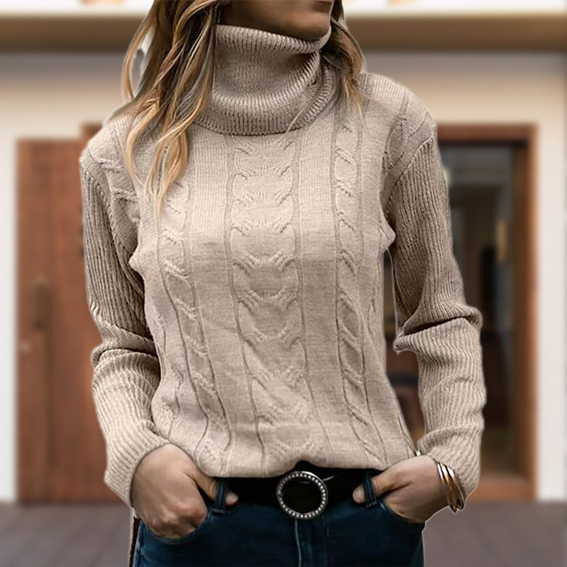 Cable Knit Turtleneck Sweater | Classic Texture | Warm & Soft