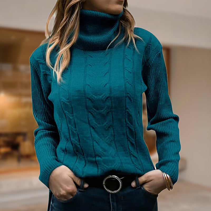 Cable Knit Turtleneck Sweater | Classic Texture | Warm & Soft
