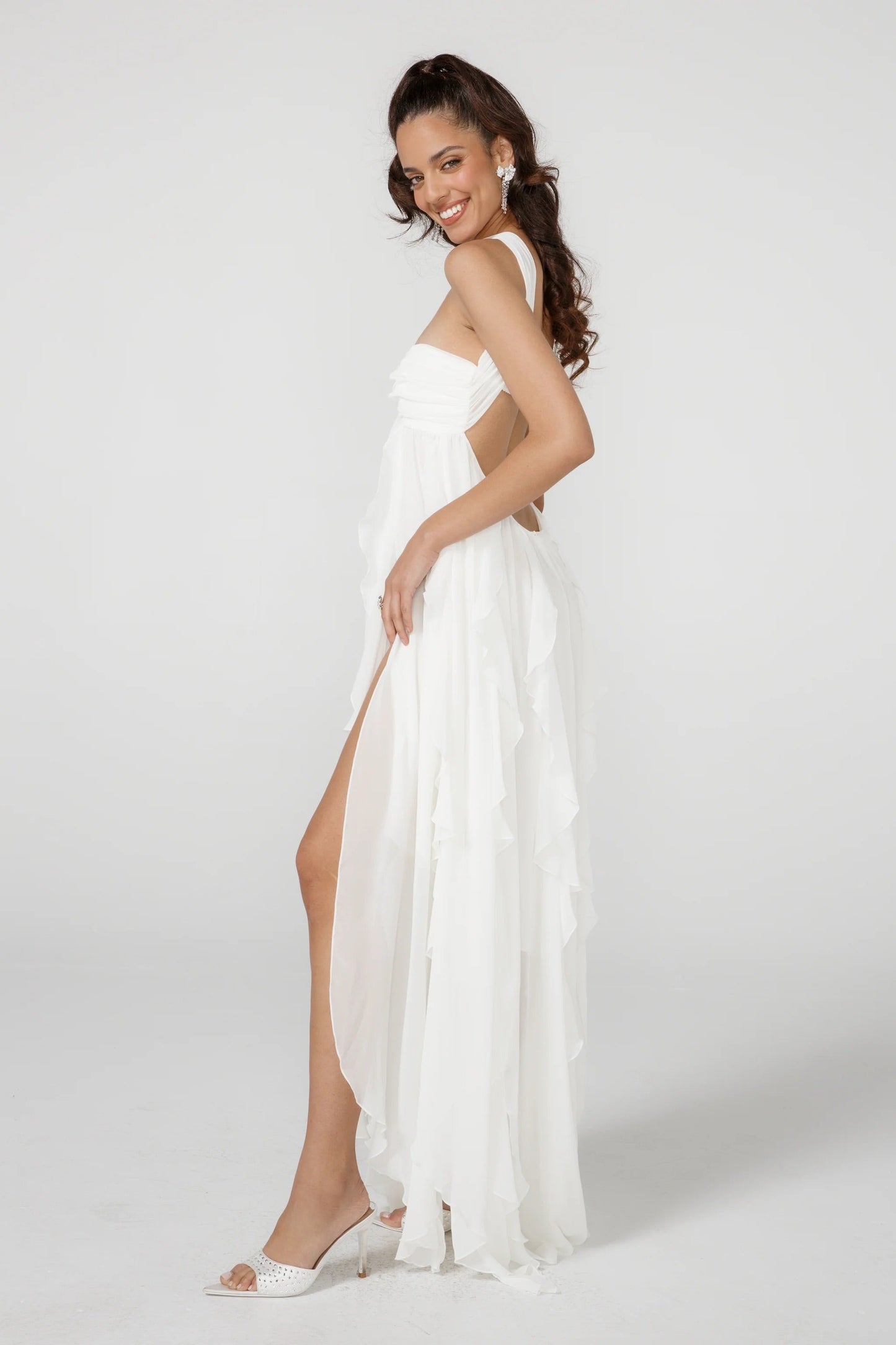 Strapless Ruffle Gown | Elegant Drape | Formal Flow