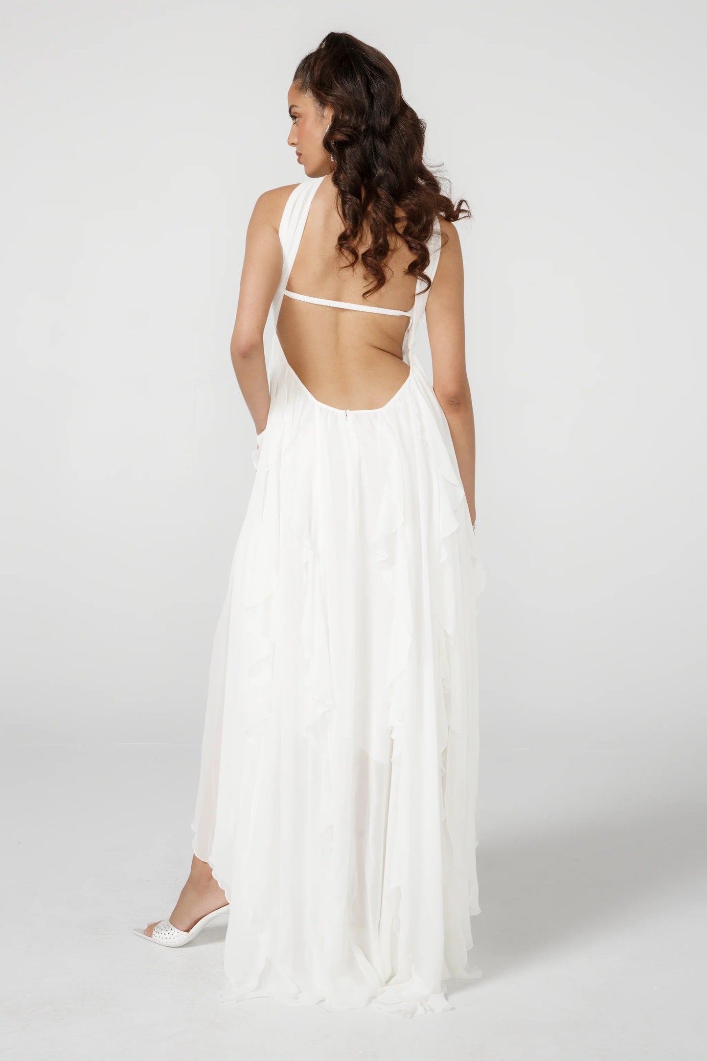 Strapless Ruffle Gown | Elegant Drape | Formal Flow