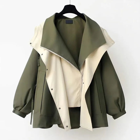 Oversized Layered Jacket | Two-Tone | Transitional Essential