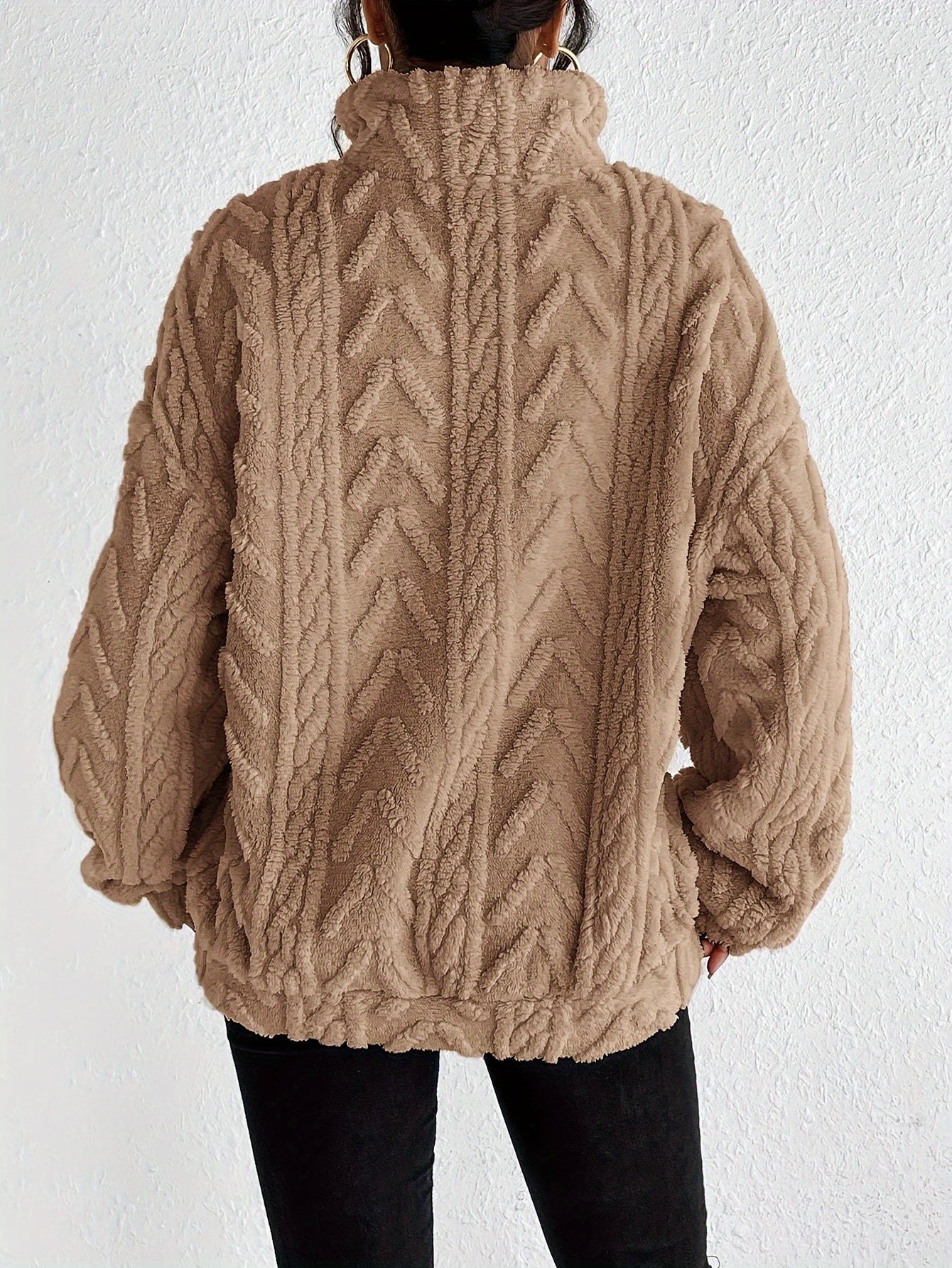 Chevron Fleece Pullover | Cozy Fit | Half-Zip Casual Essential