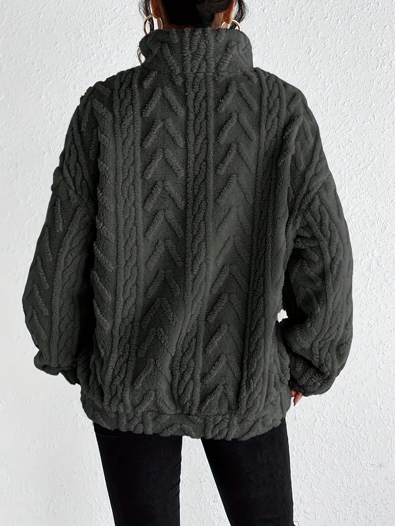 Chevron Fleece Pullover | Cozy Fit | Half-Zip Casual Essential