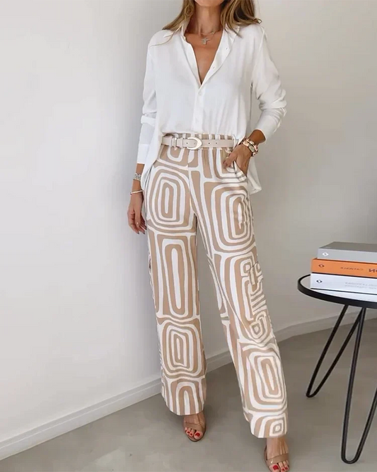 Geometric Print Wide-Leg Pants | Statement Style | Comfortable and Chic