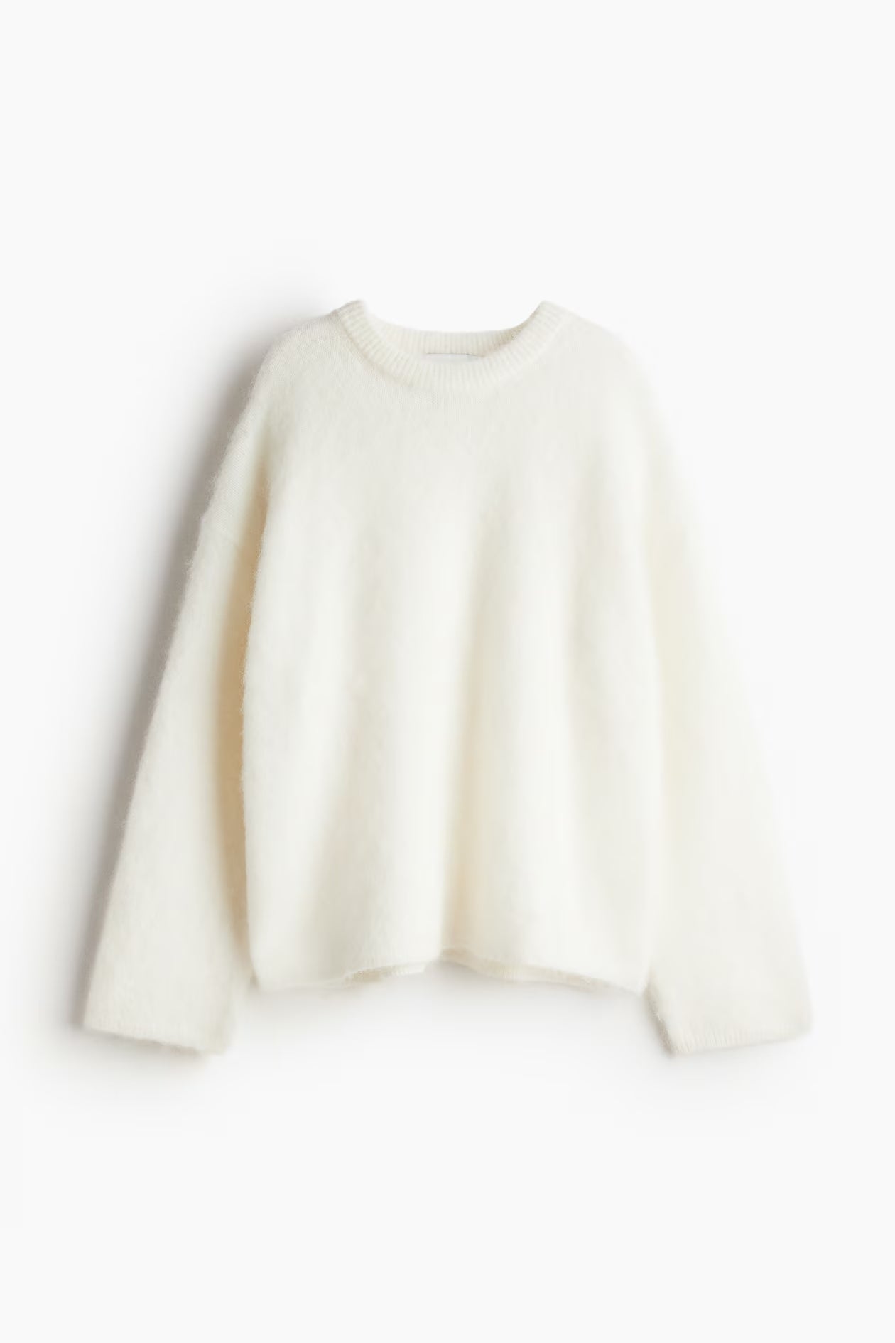 Fluffy White Sweater | Minimalist Knit | Soft & Cozy