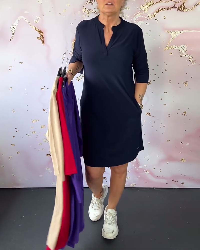 V-Neck Shift Dress | Everyday Essential | Soft & Flowy Fit