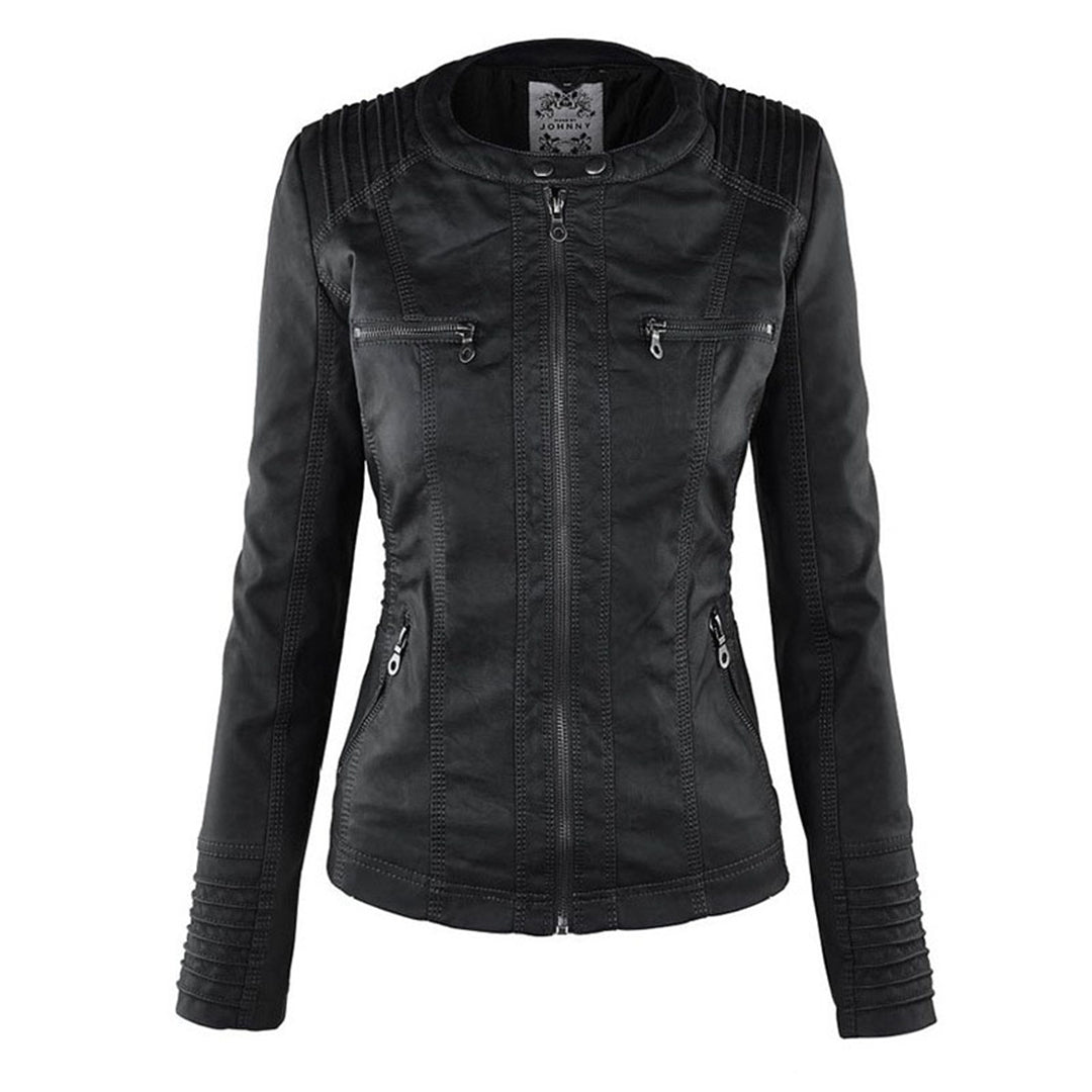 Faux Leather Hoodie Jacket | Moto-Inspired | Street-Style Layer