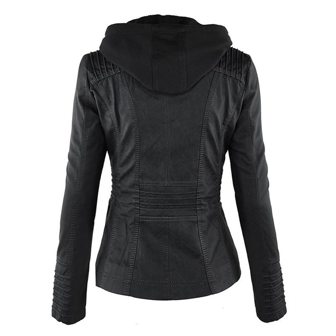 Faux Leather Hoodie Jacket | Moto-Inspired | Street-Style Layer