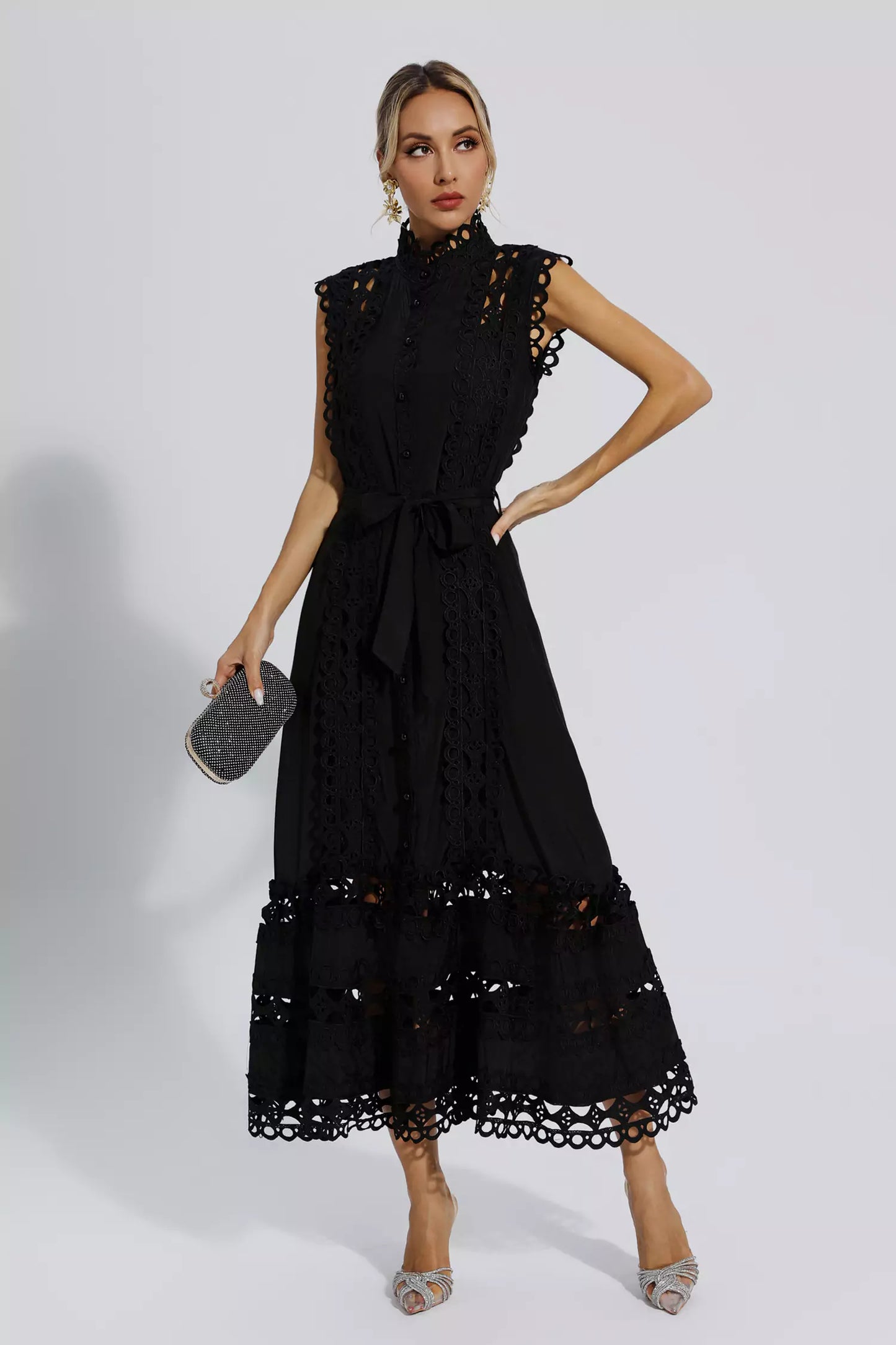 Eyelet Midi Dress | Cotton | Elegant & Feminine