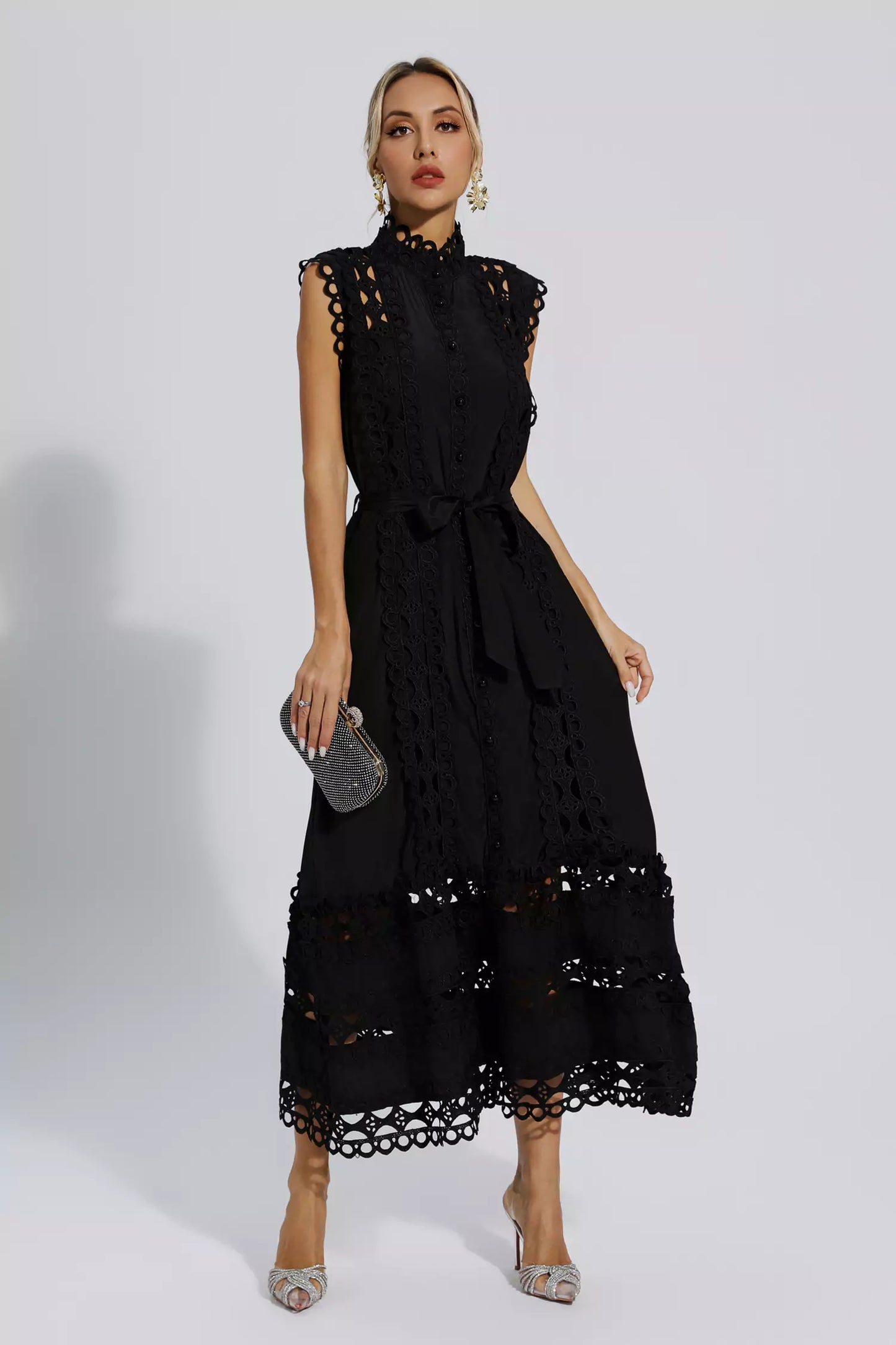 Eyelet Midi Dress | Cotton | Elegant & Feminine