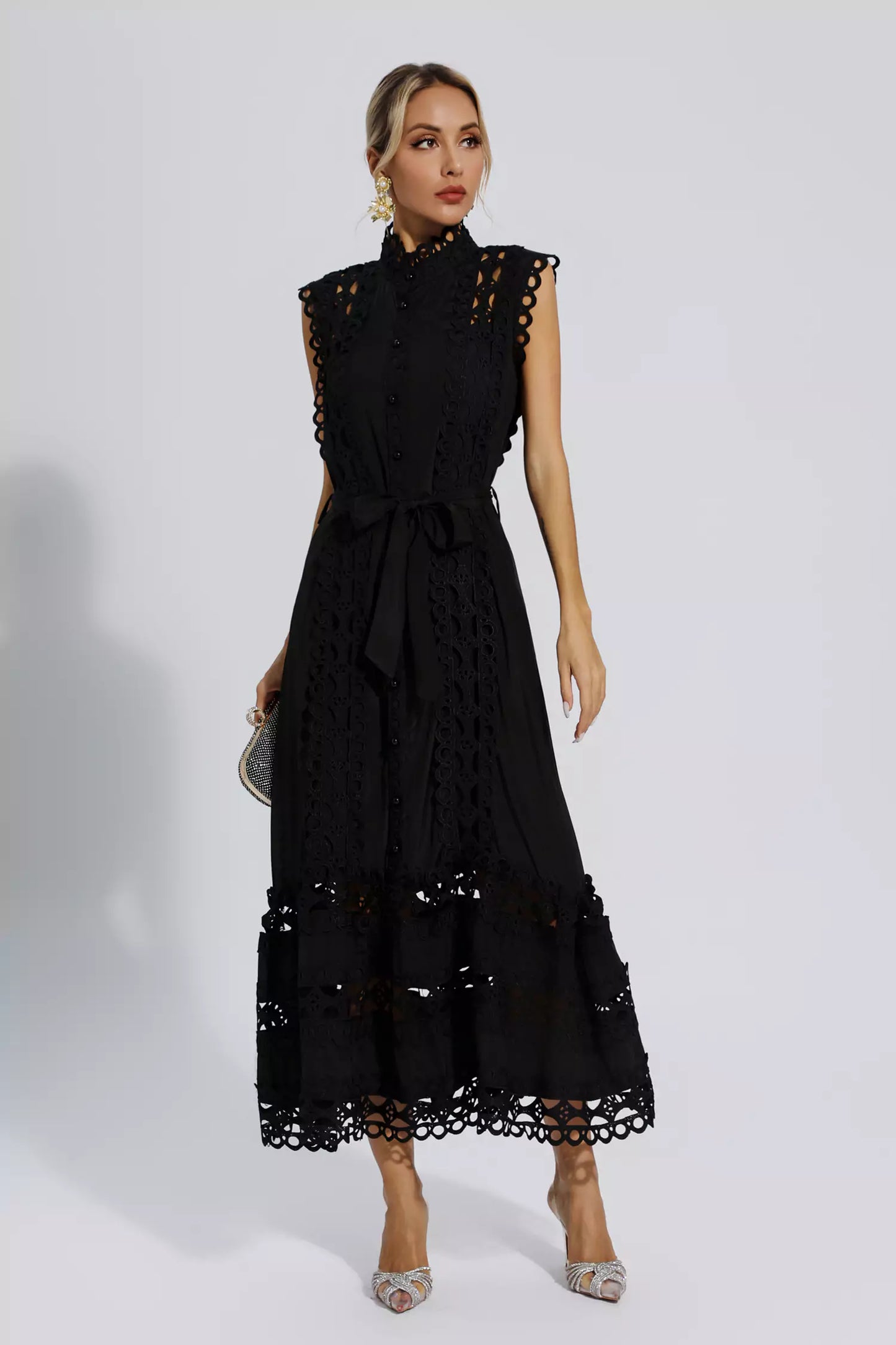 Eyelet Midi Dress | Cotton | Elegant & Feminine