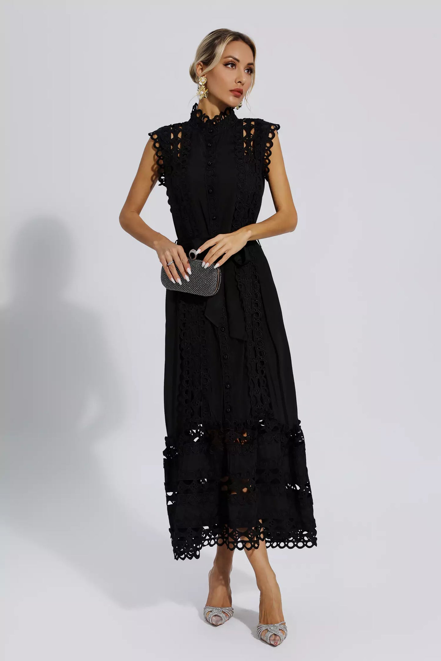 Eyelet Midi Dress | Cotton | Elegant & Feminine