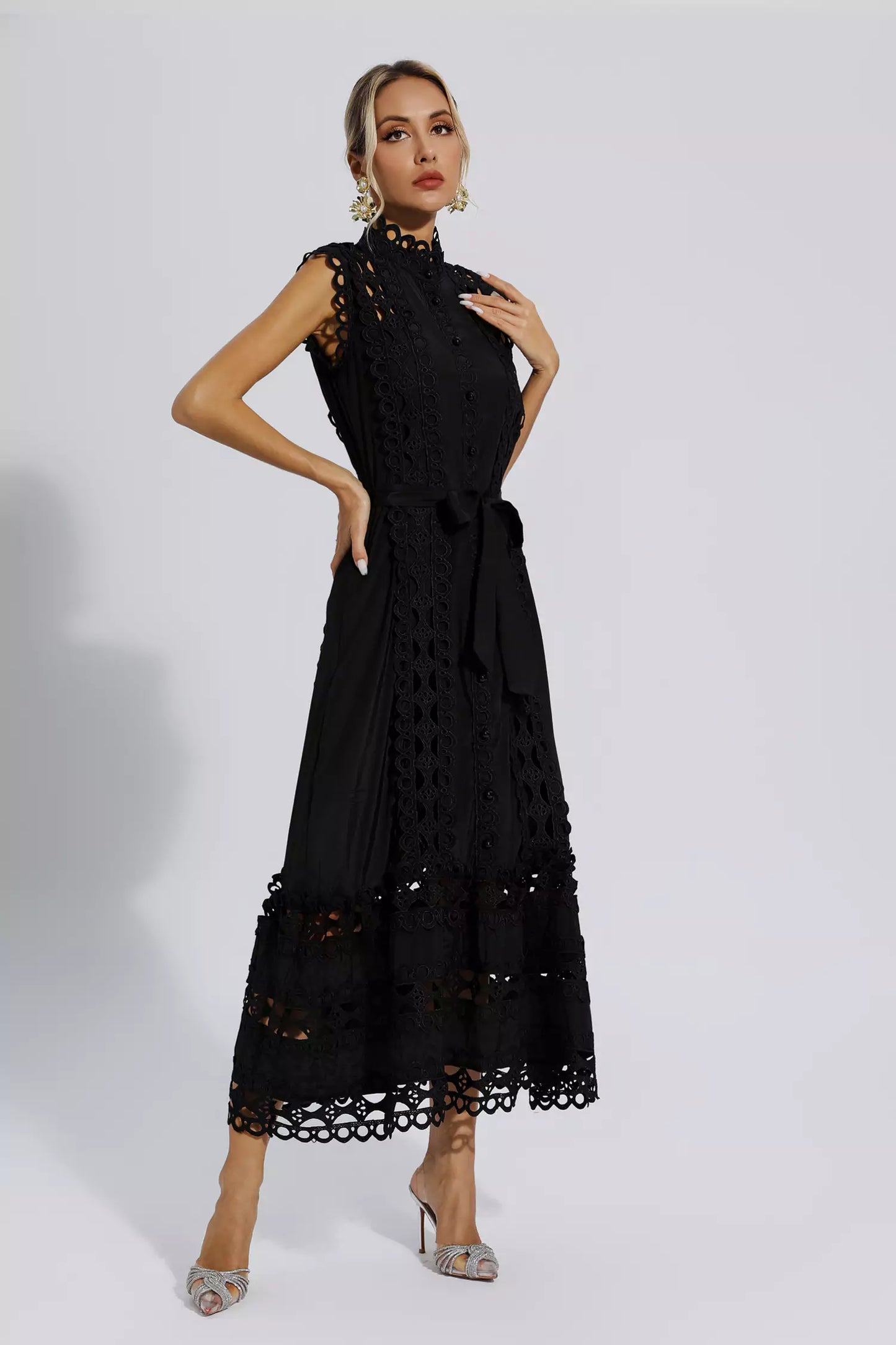 Eyelet Midi Dress | Cotton | Elegant & Feminine
