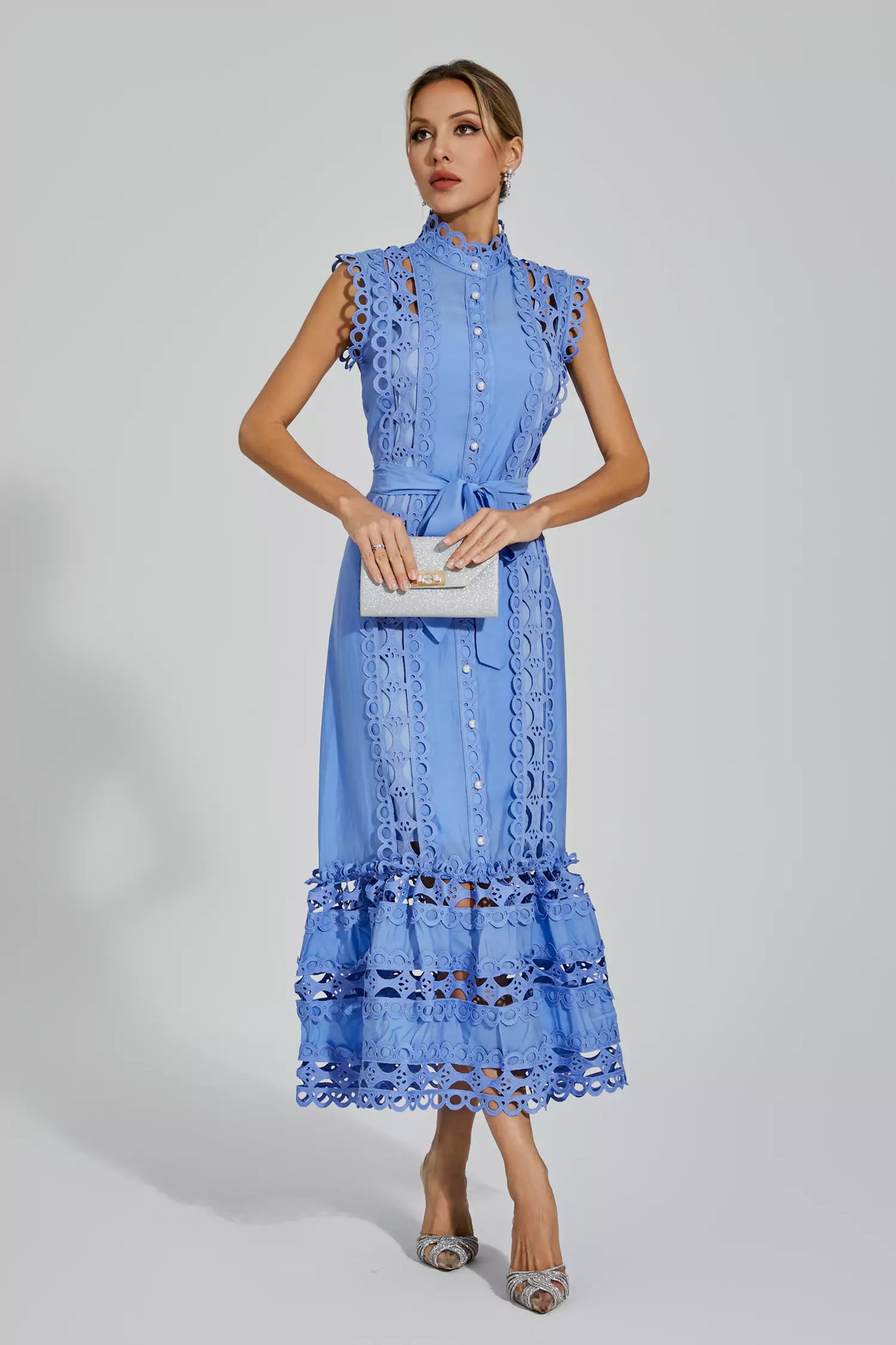 Eyelet Midi Dress | Cotton | Elegant & Feminine