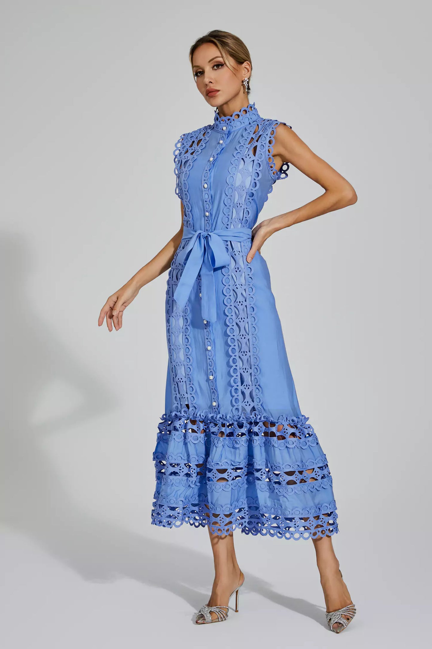Eyelet Midi Dress | Cotton | Elegant & Feminine