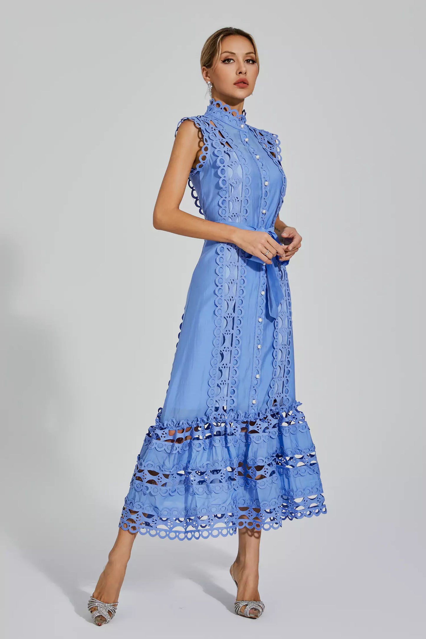 Eyelet Midi Dress | Cotton | Elegant & Feminine