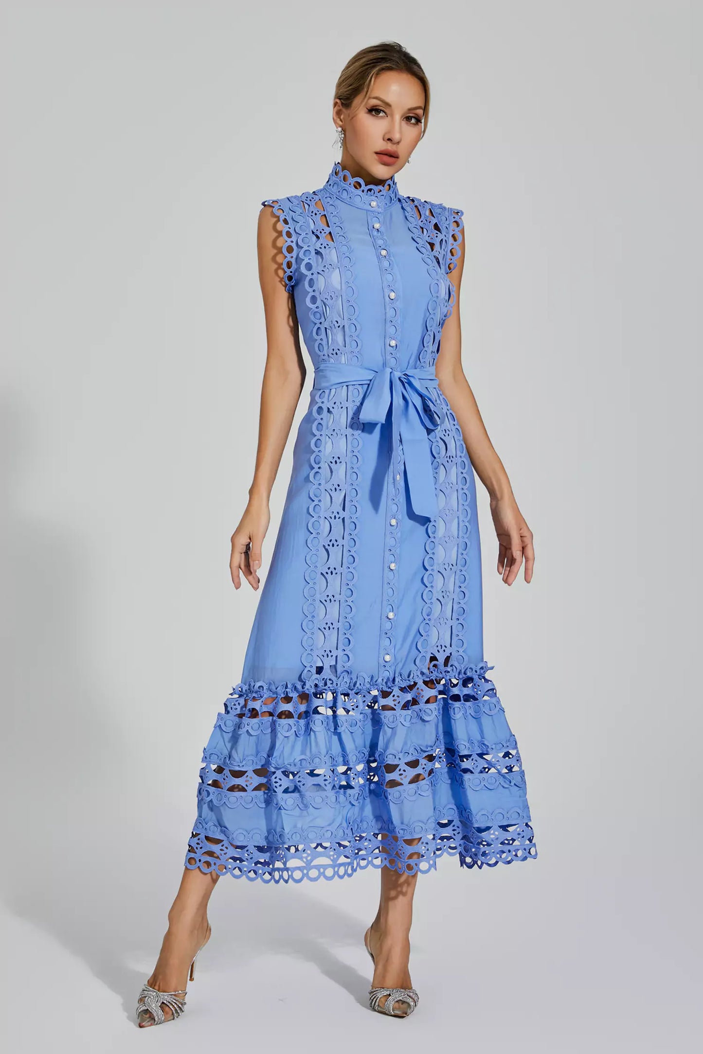 Eyelet Midi Dress | Cotton | Elegant & Feminine