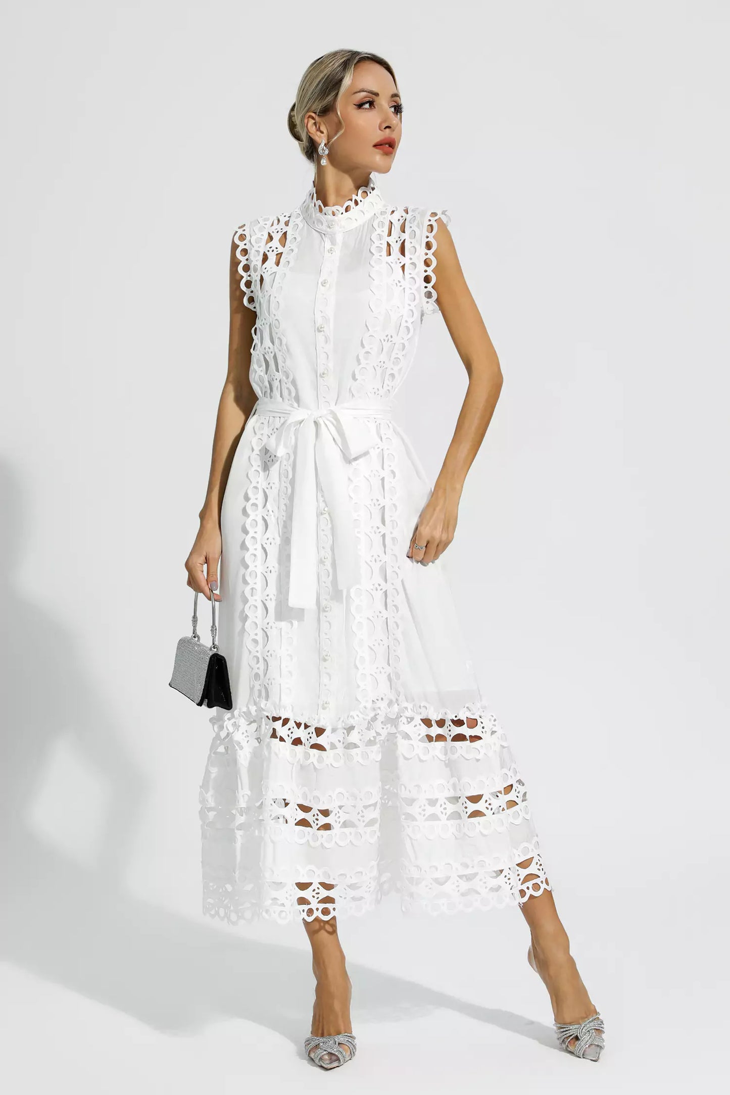 Eyelet Midi Dress | Cotton | Elegant & Feminine