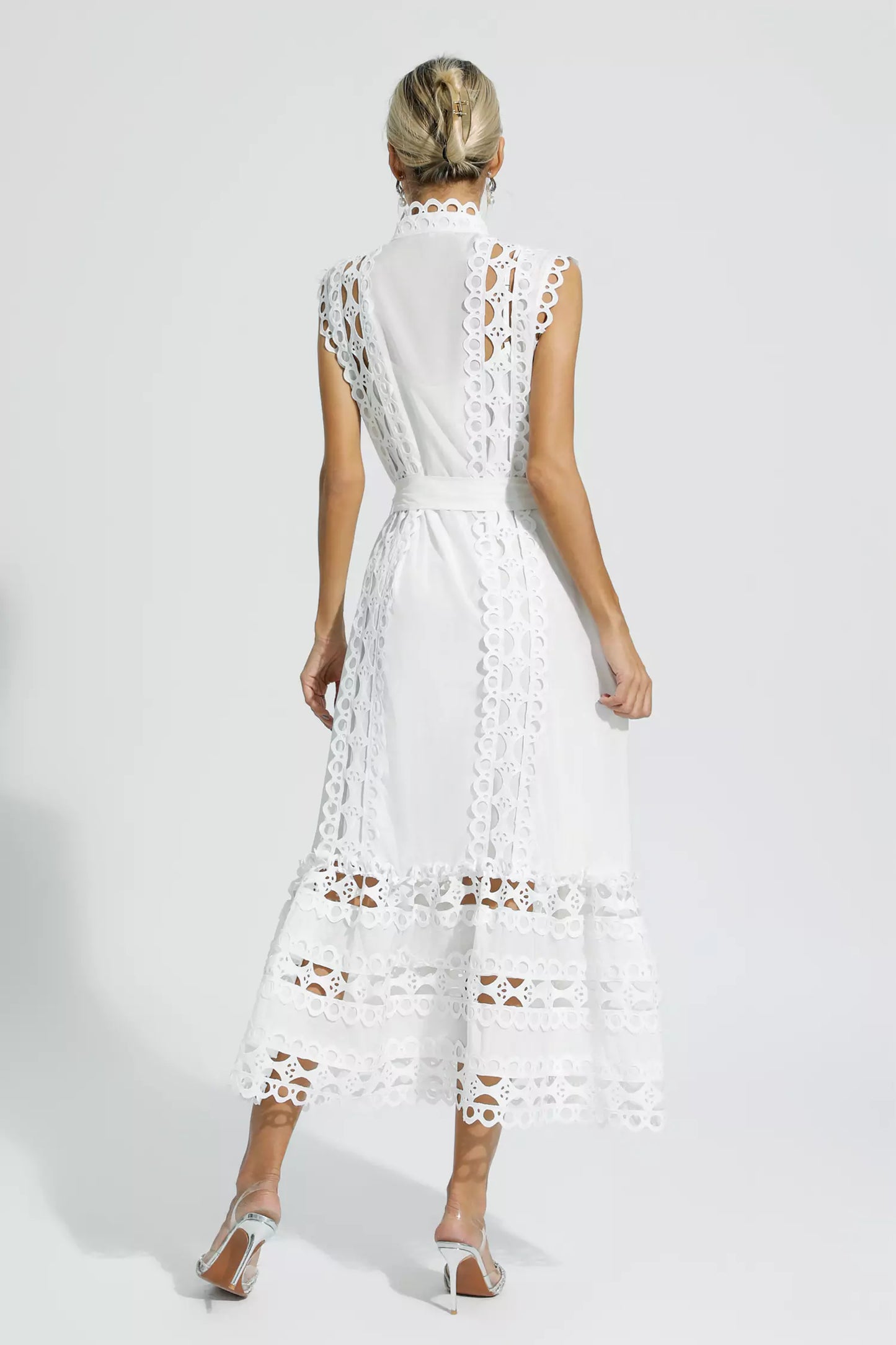 Eyelet Midi Dress | Cotton | Elegant & Feminine