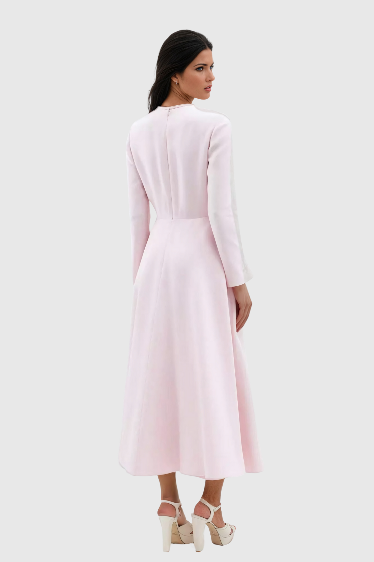 Bow Detail Midi Dress | Long Sleeve | Feminine & Elegant