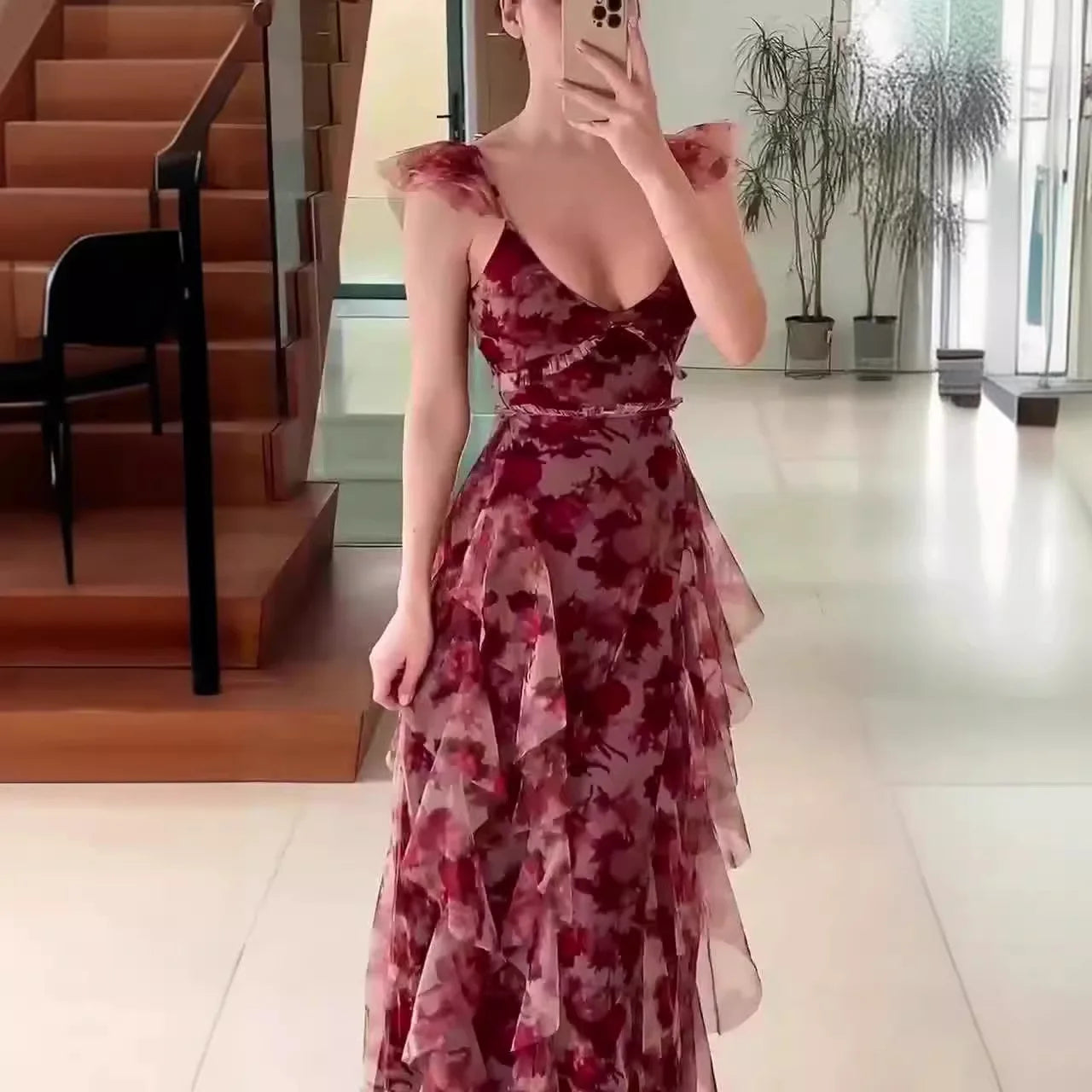 Tiered Chiffon Gown | Ruffle Layers | Elegant Silhouette