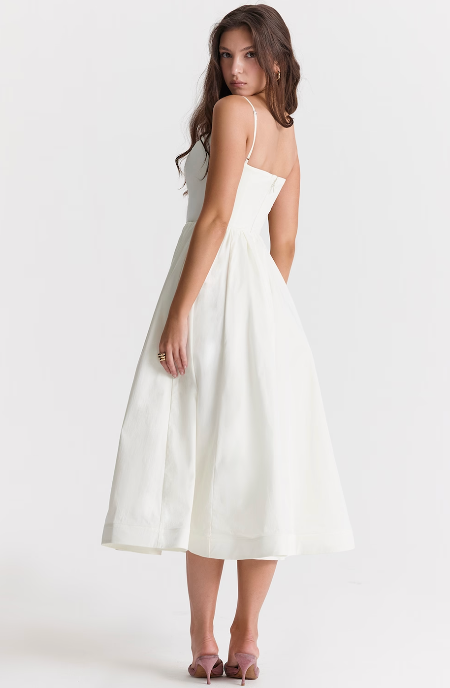 Elegant Cotton Midi Dress | Timeless Summer Style | Lightweight and Romantic