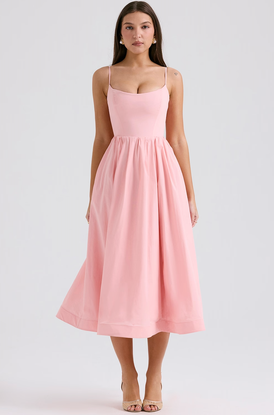 Elegant Cotton Midi Dress | Timeless Summer Style | Lightweight and Romantic