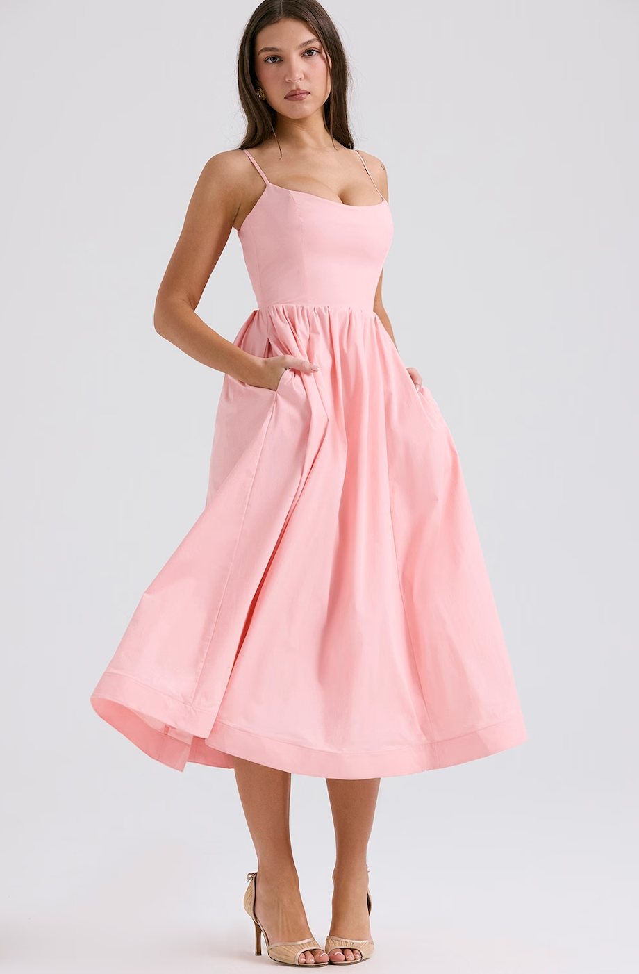 Elegant Cotton Midi Dress | Timeless Summer Style | Lightweight and Romantic