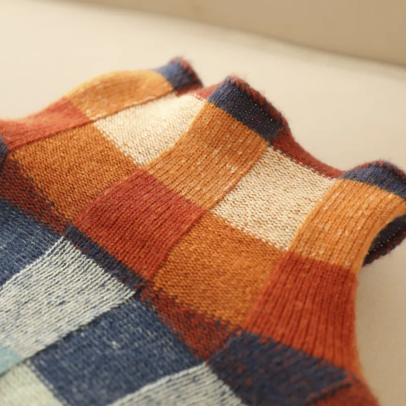 Checkered Knit Sweater | Retro Vibes | Cozy & Bold