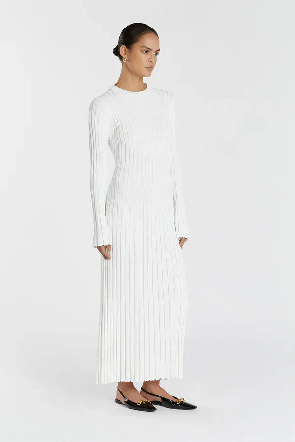 Ribbed Knit Maxi Dress | Long Sleeve | Sleek & Minimal