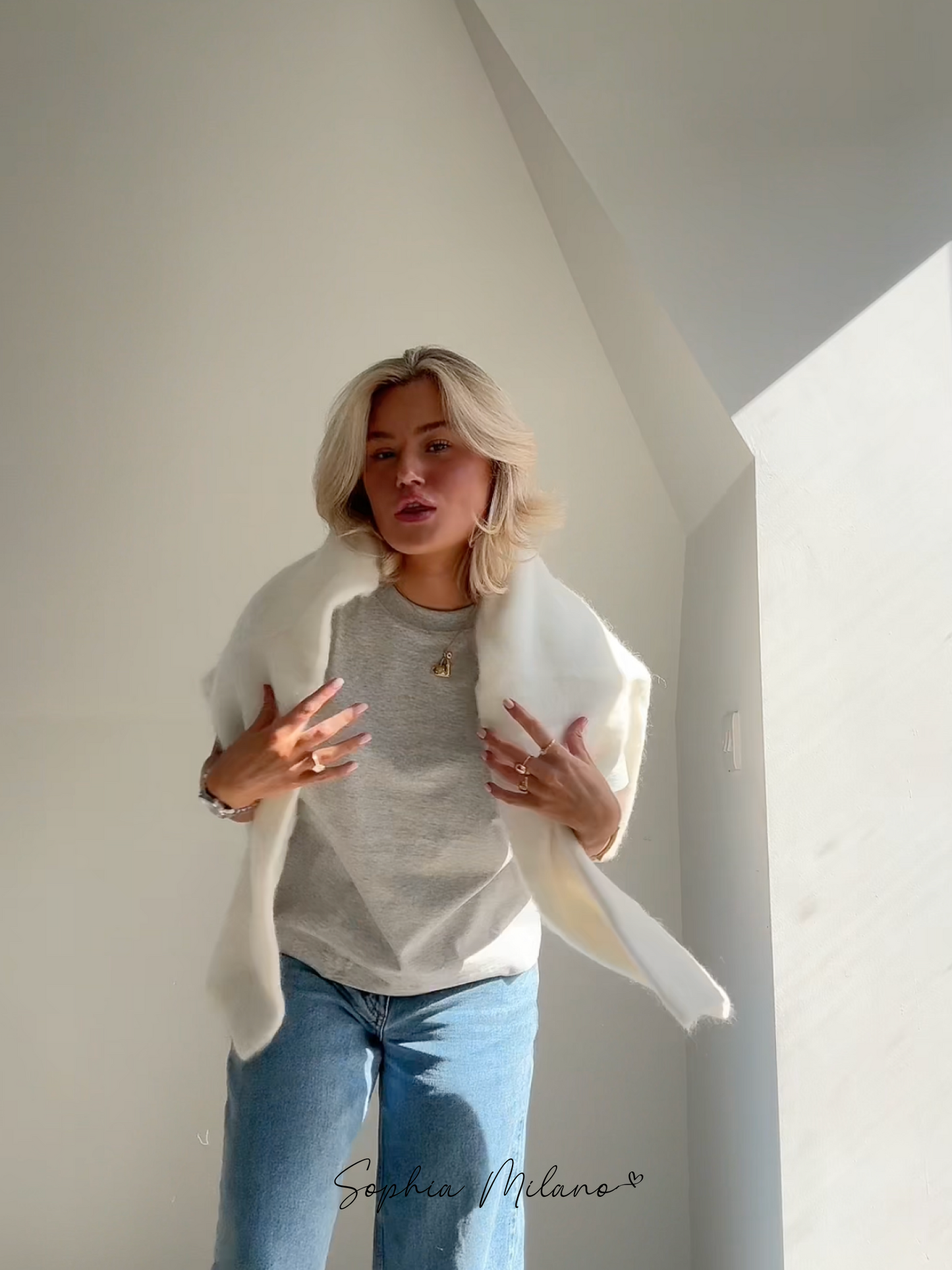 Fluffy White Sweater | Minimalist Knit | Soft & Cozy