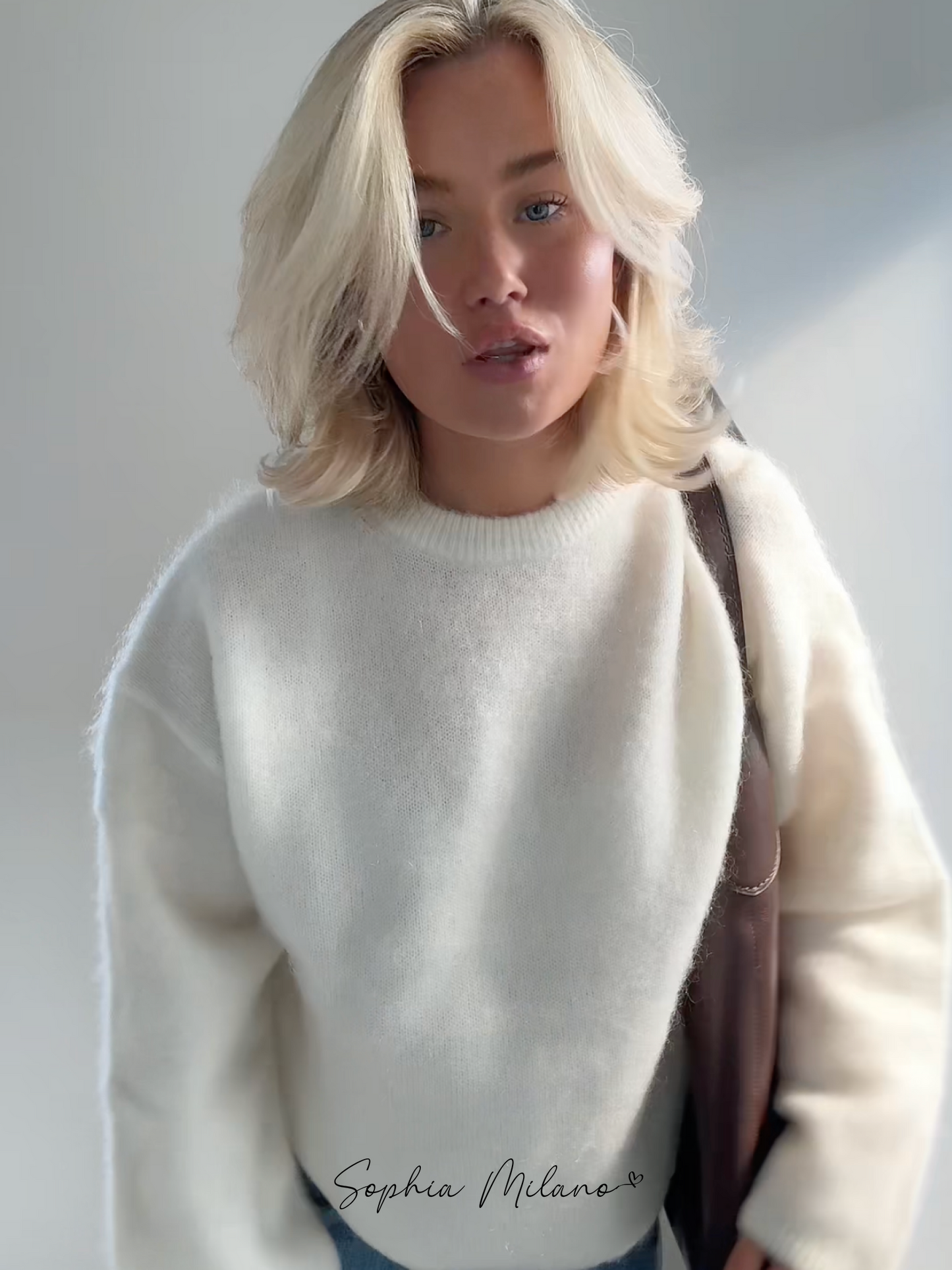Fluffy White Sweater | Minimalist Knit | Soft & Cozy
