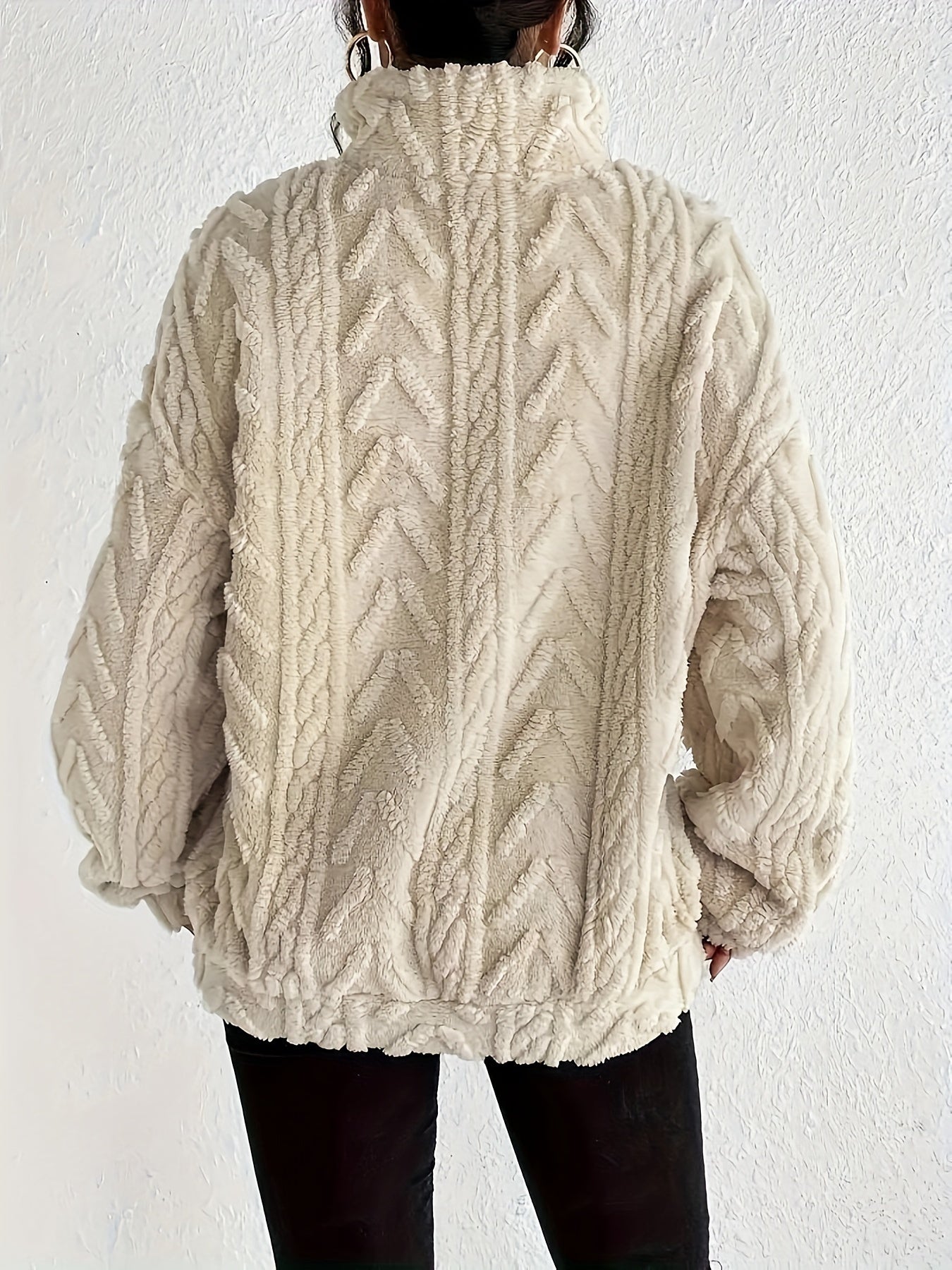 Chevron Fleece Pullover | Cozy Fit | Half-Zip Casual Essential