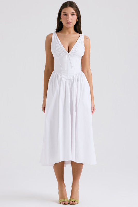 Corset Midi Dress | Romantic Silhouette | Flowy & Feminine