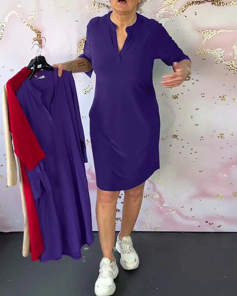V-Neck Shift Dress | Everyday Essential | Soft & Flowy Fit