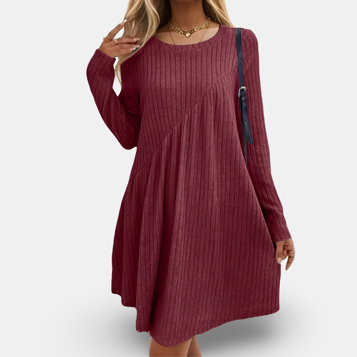 Ribbed Swing Dress | Long Sleeve | Casual Comfort