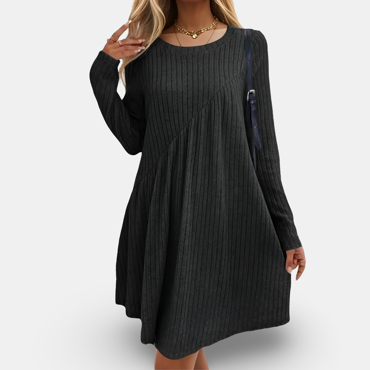 Ribbed Swing Dress | Long Sleeve | Casual Comfort